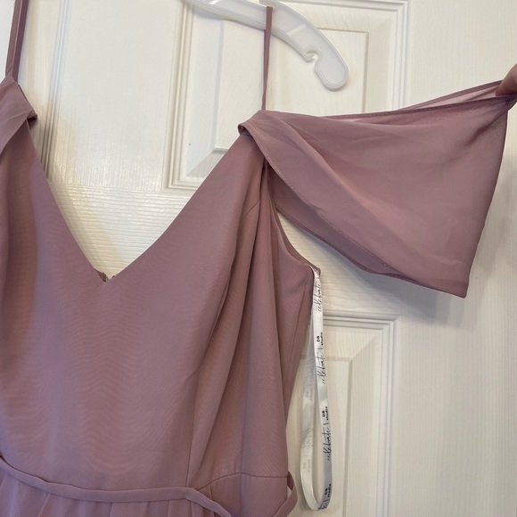 Off the shoulder David’s bridal dress - quartz, SZ 12 - Picture 6 of 14